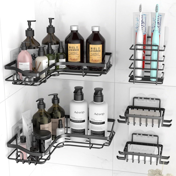 Corner Shower Caddy, Adhesive Shower Organizer for Bathroom Storage