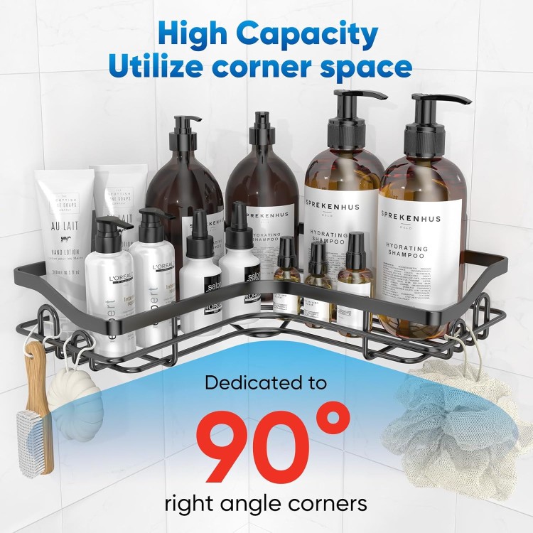 Corner Shower Caddy, Adhesive Shower Organizer for Bathroom Storage