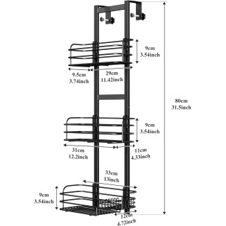 Over The Door Shower Caddy Pantry Organizer Rack with Reliable Hooks