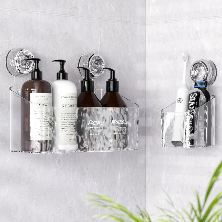 Suction Cup Shower Caddy Set, No-Drilling New Home Decor Essentials