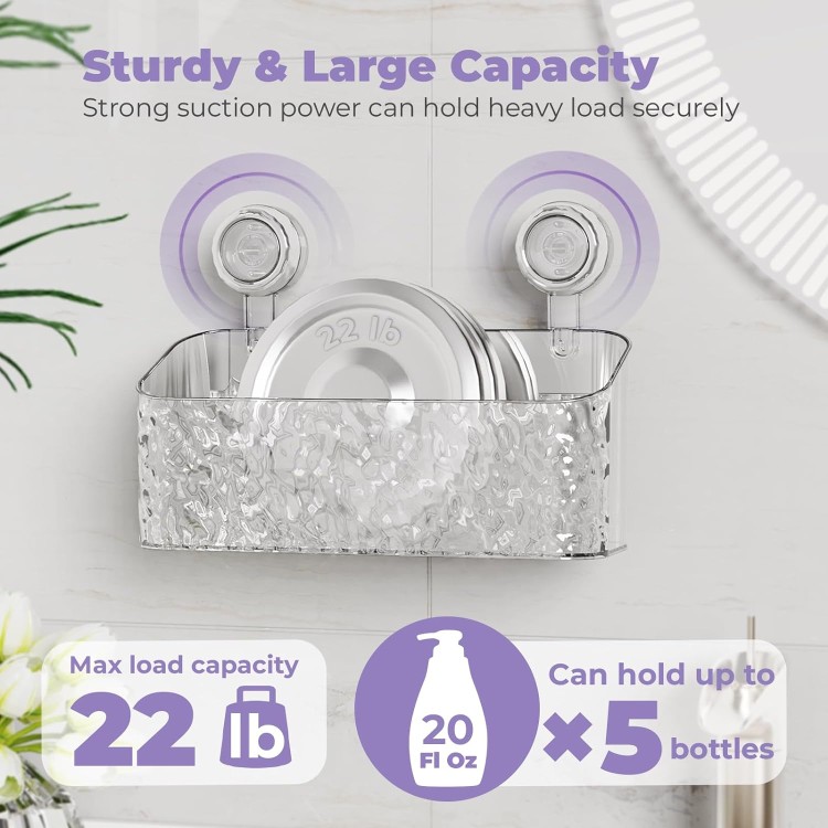 Suction Cup Shower Caddy Set, No-Drilling New Home Decor Essentials