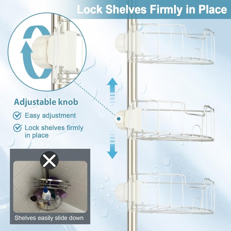 Shower Caddy 5 Pack - Adhesive Storage Rack Organizer Decor Living