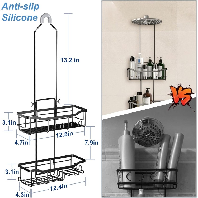 Shower Caddy, Upgraded Extended Length Shower Caddy Over Showerhead