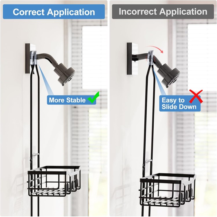 Shower Caddy, Upgraded Extended Length Shower Caddy Over Showerhead