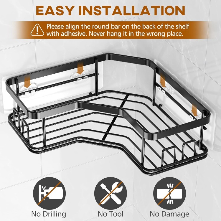 Shower Caddy, Shower Organizer with Soap Holder, Corner Shower Caddy