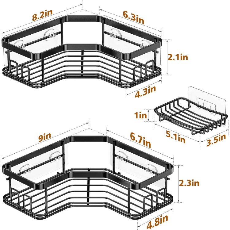 Shower Caddy, Shower Organizer with Soap Holder, Corner Shower Caddy