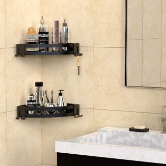 2 Pack Corner Shower Caddy, Adhesive Bathroom Shelf Wall Mounted