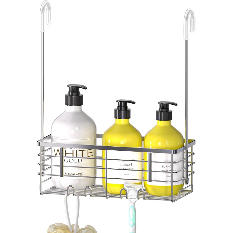 Hanging Shower Organizer, Shower Rack with Hooks Over the Door