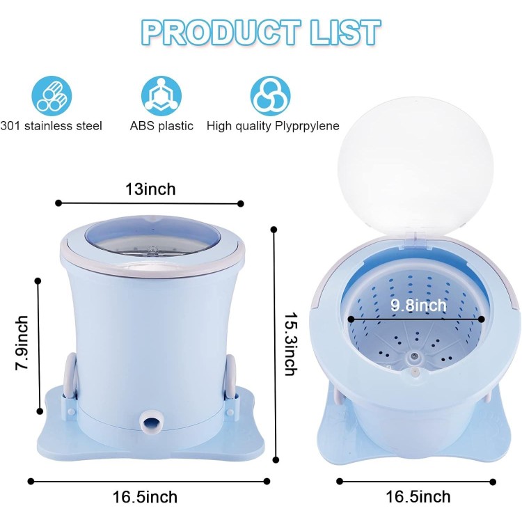 Manual Clothes Dryer Portable Mini Dryer Compact Spin Dryer Non electric Laundry Dryer for RV, Camping, School, Apartment, Dorm (Green)