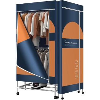 Portable Dryer, 1500W - 35LB Capacity Clothes Dryer, Foldable Portable Clothes Dryer Rack with Cover, Energy Saving Electric Portable Dryer for Apartment, Indoor, Travel