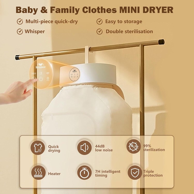 Portable Clothes Dryer - Portable Dryer for Apartment, RV, Travel, Compact Foldable Mini Dryer Machine with Dryer Bag, Portable Dryers for Laundry, Light Clothes, Underwear, Baby Clothes