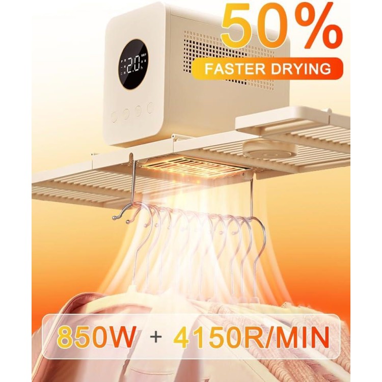 Y6 Plus Portable Clothes Dryer, 850W Travel Mini Dryer for Clothes, Foldable Portable Dryer Machine for Apartments RV Home, Small Compact Electric Dryers for Clothes Underwear Baby Socks