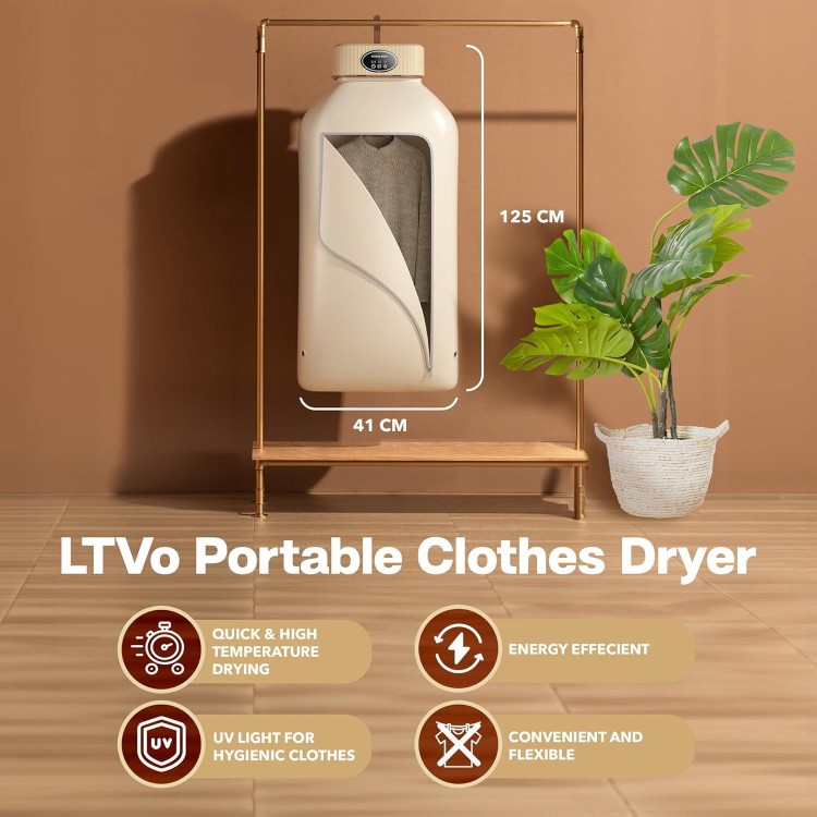 Portable Clothes Dryer - Upgraded 2.0 Portable Dryer for Apartment, RV, Travel- Easy to Use Mini Dryer with Dryer Bag for Underwear, Baby Clothes,Delicate Garments