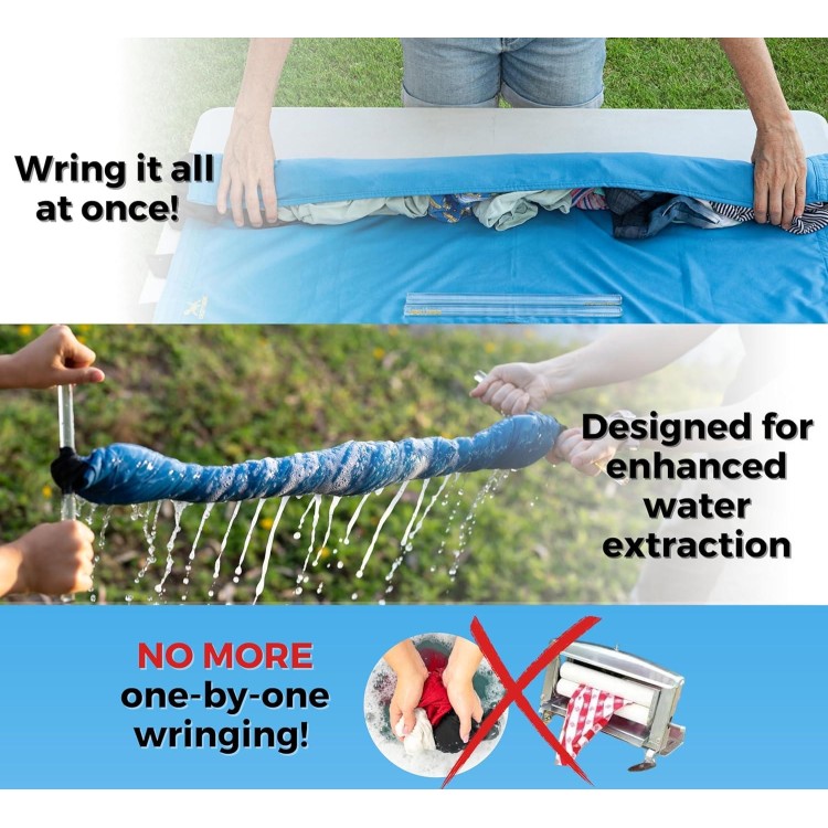 Original Ultra Light Clothes Wringer - Ideal for Light-Weight Clothing, Manual Hand Crank Laundry Wringer for Off Grid Living, Camping, Hotel and Travel - Compact, Eco-Friendly Towel Wringer