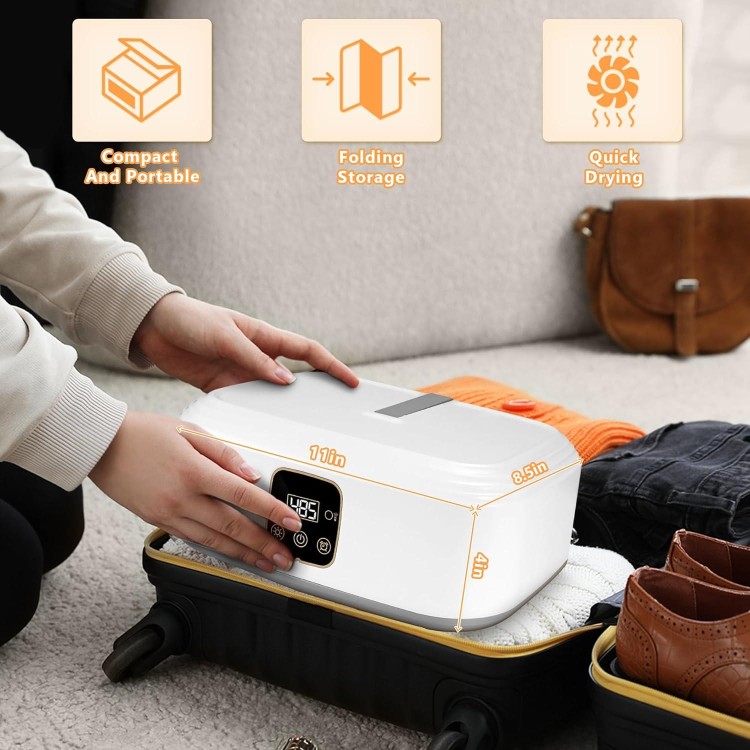 Portable Clothes Dryer,Foldableportable Dryer With Timer Function,Clothes Dryer For Travel,Apartment,Rv,Home,For All Kinds Of Light Clothing,Underwear,Baby Clothes And Socks,Mini Dryer With Drying Bag