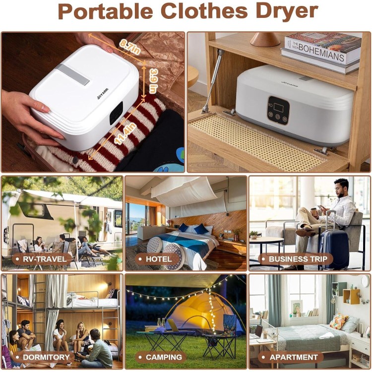 Portable Clothes Dryer Small, Mini Laundry Dryers, Electric Dryer Machine Compact with Dryer Bag for Apartment Dorm RV Home Travel, Suitable for Underwear, Baby Clothes, Light Clothes, Foldable