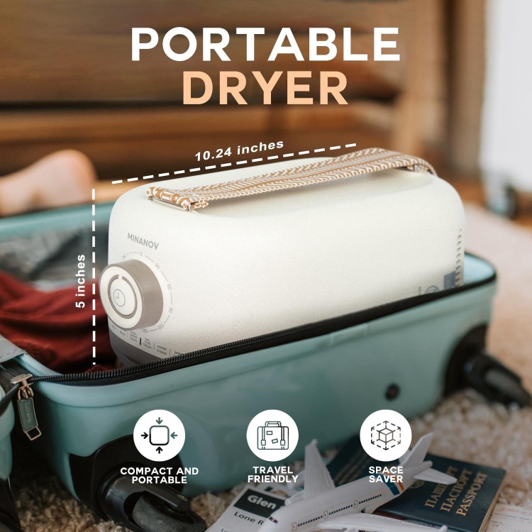 Portable Clothes Dryer - Clothes Dryer for Travel, Apartment, RV, Dorm - Easy to Use Multiple Compact Dryer for Clothes, Underwear, Socks - Portable Dryer Machine with Timer Function