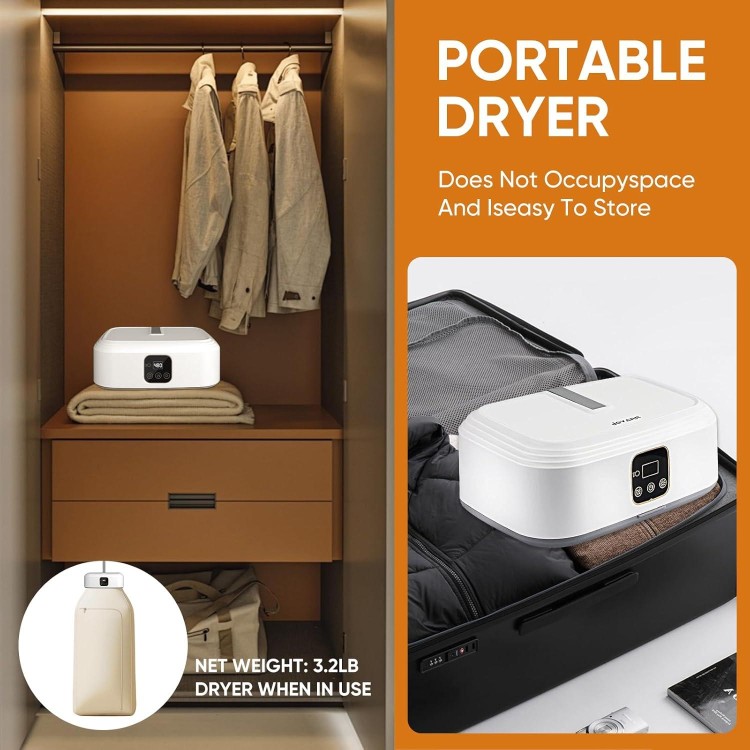 Portable Dryers for Laundry, Mini Clothes Dryer, Dryer Machine for Apartments Dorm Travel RV,Compact Foldable Electric Dryer Machine with Dryer Bag Time Setting Function Led Light and Remote Control