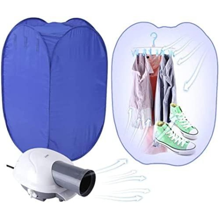 Electric Clothes Dryer, 800W Vent-less Portable Electric Air Clothing Drying Machine Fast Dryer Fold-able Fast Garment Dryer Heater for Home Dormitory Travelling 19.69 x 19.69 x 35.43inch US Plug