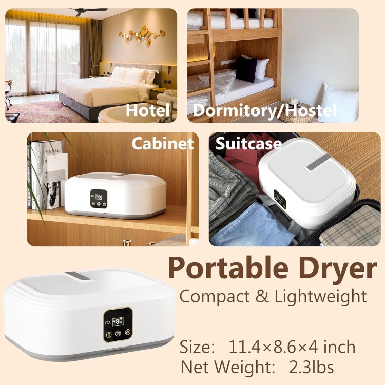 Portable Clothes Dryer，Conveniently Stored Mini Portable Dryer, Compact Dryer Machine with Timer function, Portable Dryer for Apartments, Dorms, Travel and RV, G-1035