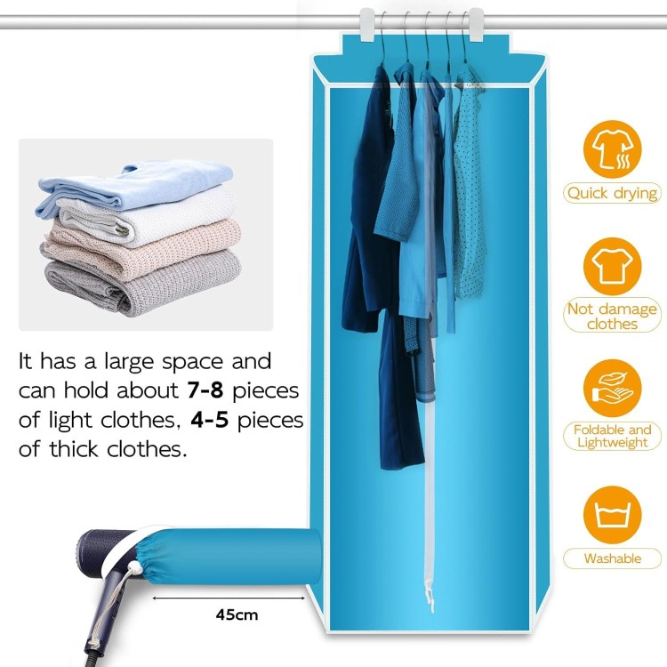 Portable Clothes Dryer Bag, Fast Drying Solution for Travel, Hotel, Apartment, and Dorms, Foldable & Water Resistant, Lightweight Quick Drying Bag (Without Dryer)