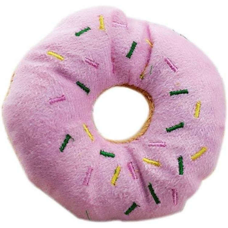 Pet Donut Shape Plush Play Toys Pet Chew Squeaky Toy Dog Cat Sound Playing Tool| Lovely and Professional