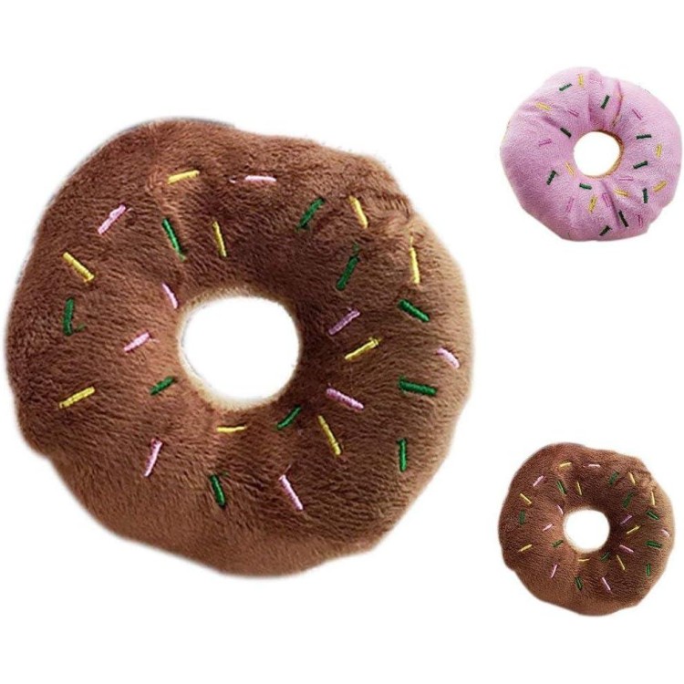 Pet Donut Shape Plush Play Toys Pet Chew Squeaky Toy Dog Cat Sound Playing Tool| Lovely and Professional