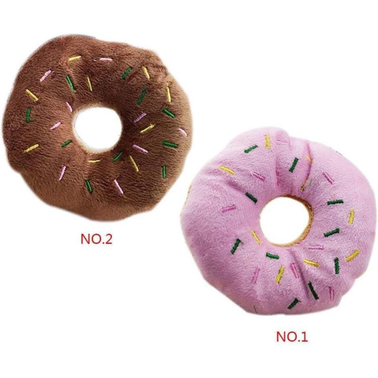 Pet Donut Shape Plush Play Toys Pet Chew Squeaky Toy Dog Cat Sound Playing Tool| Lovely and Professional