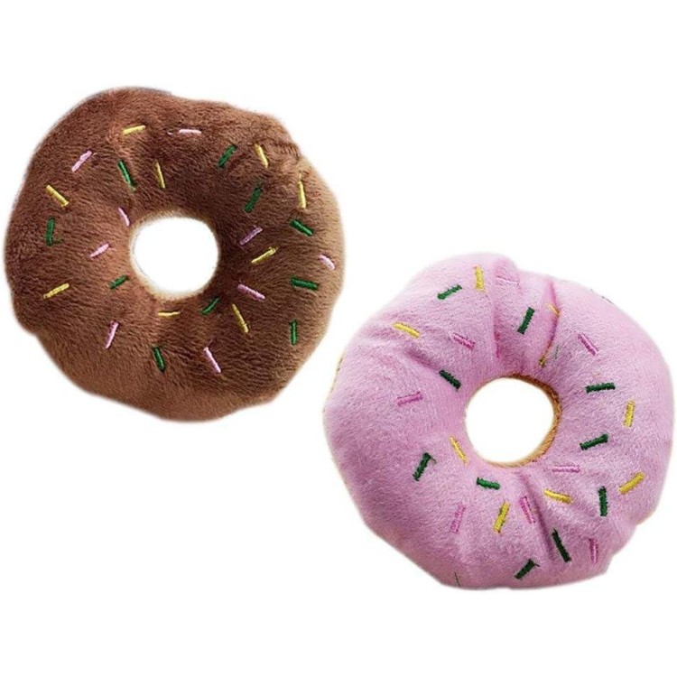 Pet Donut Shape Plush Play Toys Pet Chew Squeaky Toy Dog Cat Sound Playing Tool| Lovely and Professional