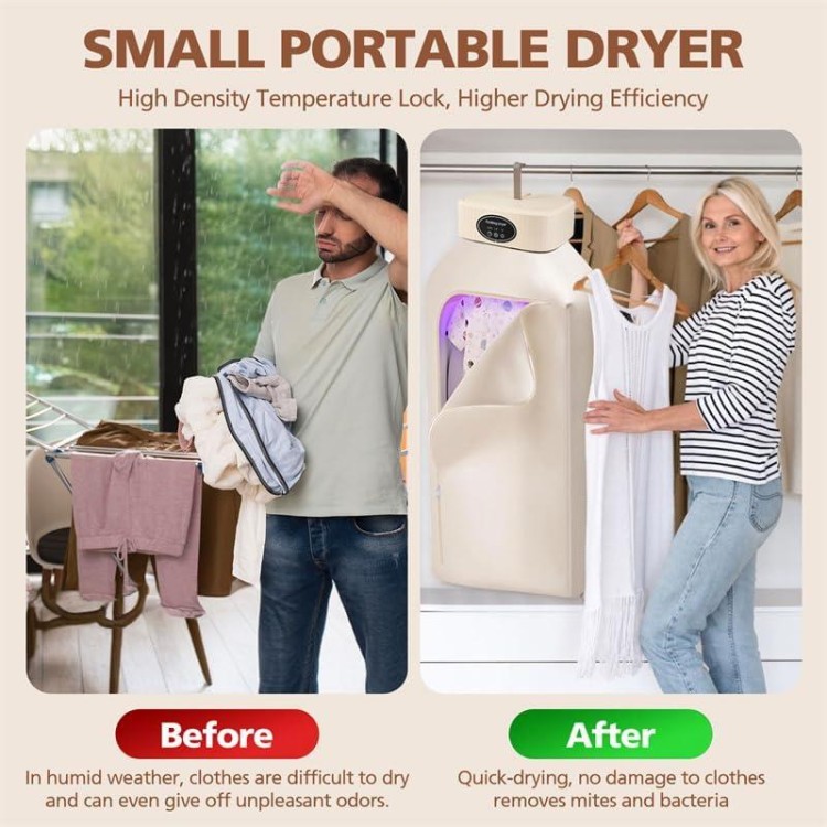 Portable Clothes Dryer, Portable Dryer for Clothes, Underwear, Towel, Pet Clothes, Dryer for laundry Travel Camping Apartment Hotel Dormitory RV