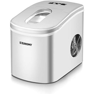 EUHOMY Ice Maker Countertop, 26lbs/24H Portable Compact ice Maker Machine, 9 Ice Cubes Ready in 6-8 Mins, with Ice Scoop & Basket, Perfect for Home/Kitchen/Office/Bar