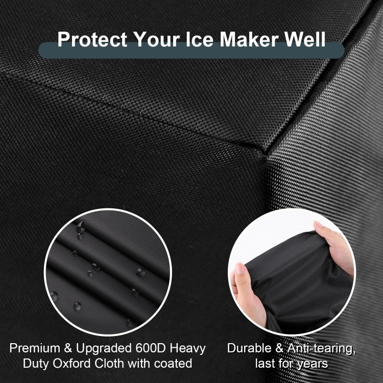 Ice Maker Cover, Universal Waterproof Shield for Countertop Appliances in Home, Garage and Office, Black