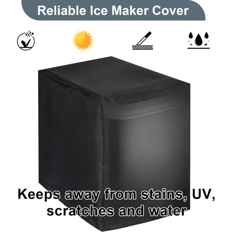 Ice Maker Cover, Universal Waterproof Shield for Countertop Appliances in Home, Garage and Office, Black