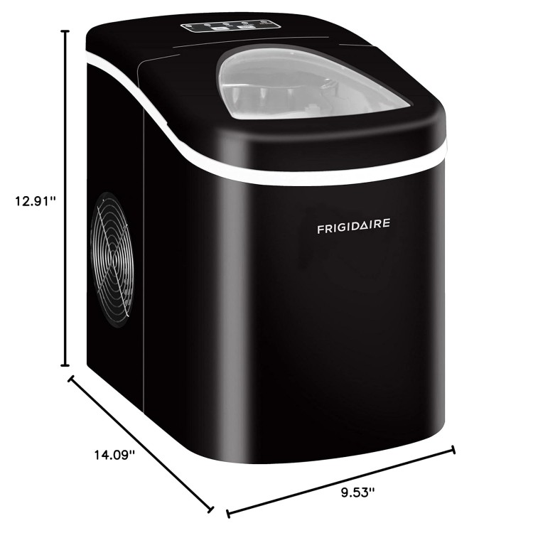 Frigidaire, 26 Lbs Portable Compact Icemaker, Ice Making Machine, Black, White, Medium