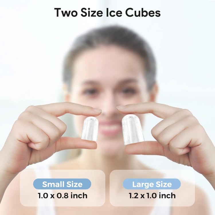 33lbs Self-Cleaning Ice Makers Countertop, Portable Ice Machine with 2 Size Bullet Ice Cubes 9 Cubes Ready in 7 Mins | Silver