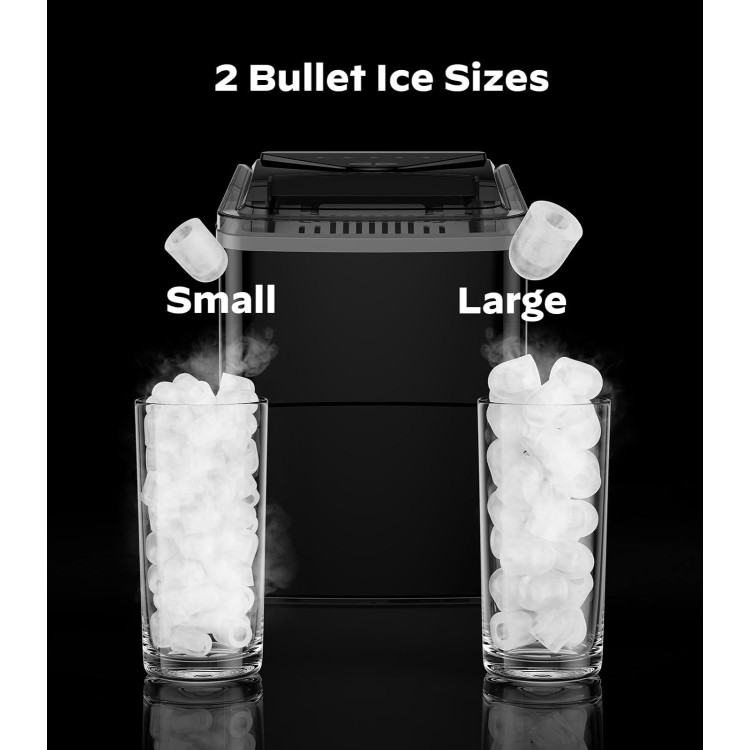 Silonn Smart Countertop Ice Maker - Compact Ice Maker with App Control, 9 Cubes in 6 Mins, 26 lbs per Day, 2 Ice Cube Sizes, Portable Ice Maker with Self-Cleaning for Kitchen/Office