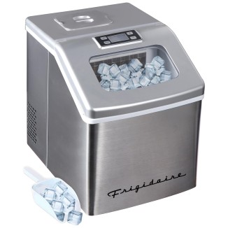 FRIGIDAIRE EFIC452-SS 40 Lbs Extra Large Clear Maker, Stainless Steel, Makes Square Ice