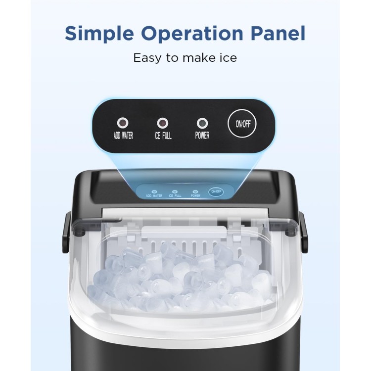 COWSAR Ice Maker Countertop, Portable Ice Machine with Self-Cleaning, 26.5lbs/24Hrs, 9 Bullet Ice Cubes in 6 Mins, Ice Basket and Scoop, Ideal for Home, Kitchen, Bar, Camping