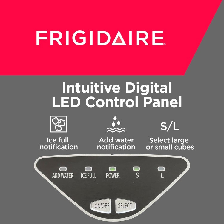 Frigidaire EFIC123-SS Counter Top Maker, Produces 26 pounds Ice per Day, Stainless Steel, Stainless