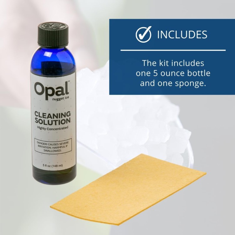 GE Profile Opal | Cleaning Supplies Kit for Opal Nugget Ice Maker | Ice Machine Cleaner Kit Includes (1) 5 oz Bottles of Cleaning Solution, (1) Cleaning Cloth