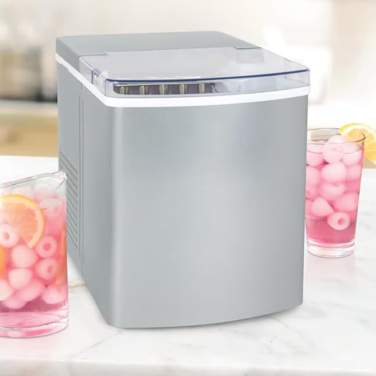 Ice Makers Countertop, Portable Ice Maker Machine Countertop, 9 Ice Cubes Ready in 8 Mins, Self-Cleaning Ice Machine with Ice Scoop and Basket for Home Office Bar Party