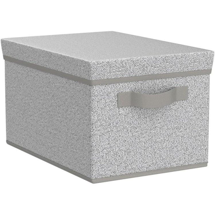 GRANNY SAYS Storage Bins with Lids, Storage Boxes, Closet Storage Containers, Storage Basket with Lid, Storage Organizer Bins, Decorative Boxes Keepsake, Large Storage Bins, Gray, 3-Pack