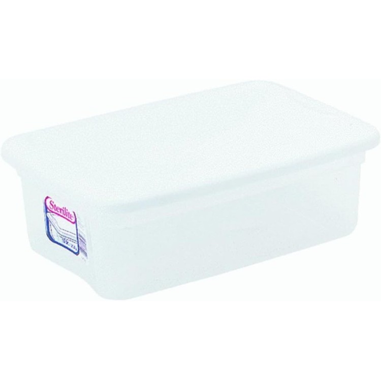 Sterilite 16 Quart Basic Clear Storage Box with White Lid (Pack of 2)