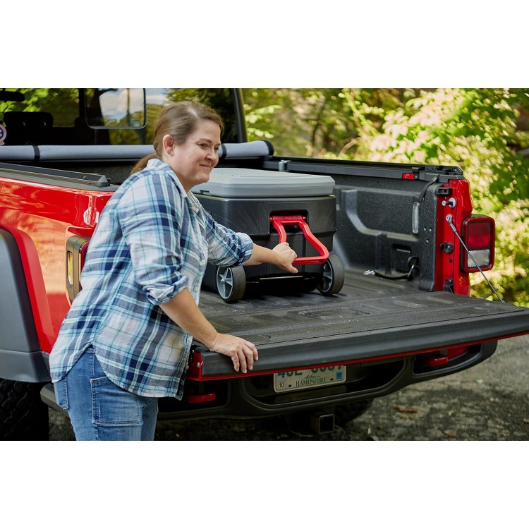 Rubbermaid ActionPacker 35 Gal Wheeled Lockable Storage Bin with Lid, Heavy-Duty Water Repellent Industrial Container with Built-In Durable Wheels, Great Tool Organizer, Truck Bed Storage, and More