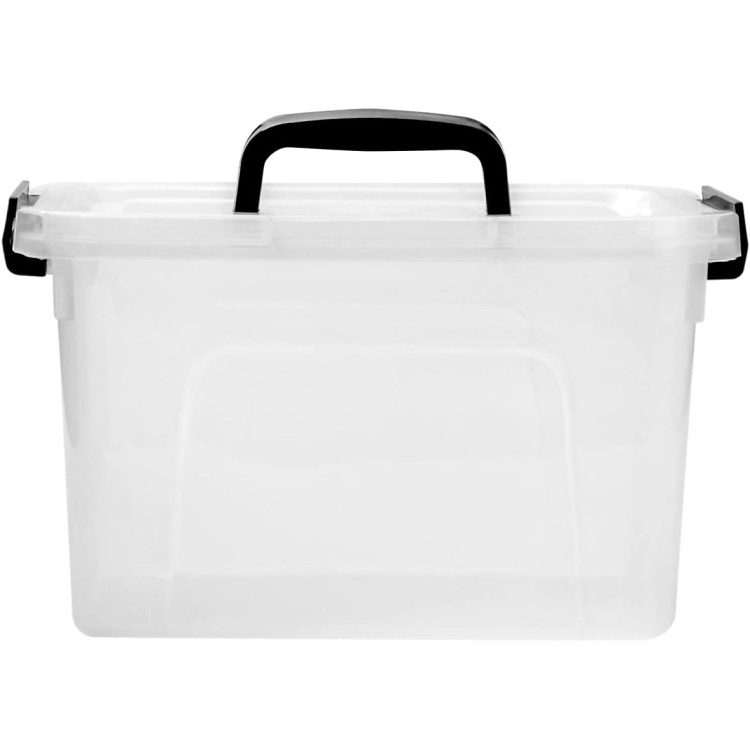 6 Quart Clear Storage Latch Box/Bins, 6-Pack Plastic Container with Latches and Lid