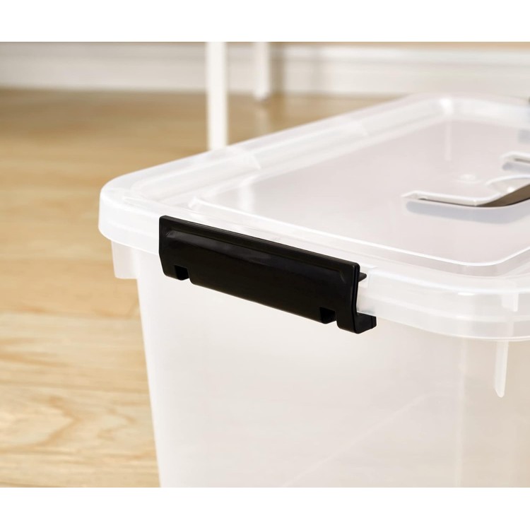 6 Quart Clear Storage Latch Box/Bins, 6-Pack Plastic Container with Latches and Lid