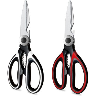 Kitchen Scissors 2 Pack Kitchen Shears All Purpose Heavy Duty Dishwasher Safe Multipurpose Utility Sharp Scissors for Food, Meat, poultry, Vegetable