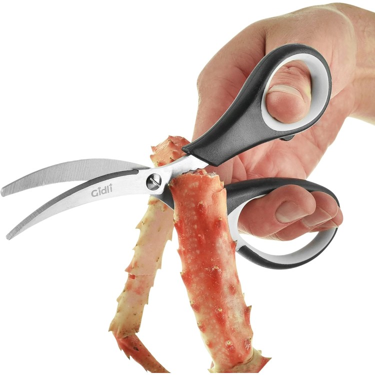 Kitchen Shears by Gidli - Lifetime Replacement Warranty- Includes Seafood Scissors As a Bonus - Heavy Duty Utility Stainless Steel All Purpose Ultra Sharp Scissors for Food