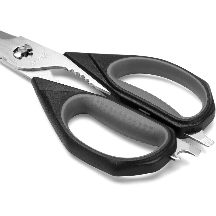 LIVINGO Kitchen Scissors, 2 Pack 9.25 Utility All Purpose Poultry Shears Heavy Duty Dishwasher Safe, Come Apart Sharp Stainless Steel Cooking Food Scissors for Cutting Meat, Chicken, Vegetable, Fish