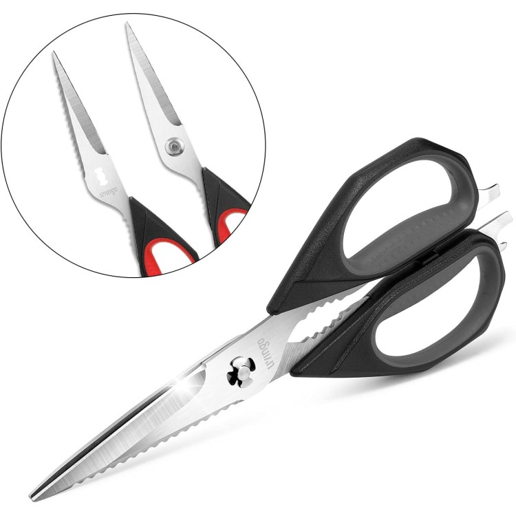 LIVINGO Kitchen Scissors, 2 Pack 9.25 Utility All Purpose Poultry Shears Heavy Duty Dishwasher Safe, Come Apart Sharp Stainless Steel Cooking Food Scissors for Cutting Meat, Chicken, Vegetable, Fish